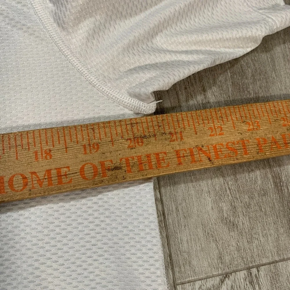 Nike Polo Shirt Mens Small White‎ Blue Color block Dri-Fit Golf